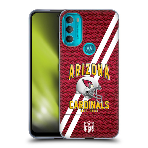 NFL Arizona Cardinals Logo Art Football Stripes Soft Gel Case for Motorola Moto G71 5G