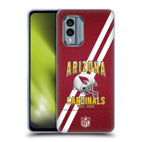 NFL Arizona Cardinals Logo Art Football Stripes Soft Gel Case for Nokia X30