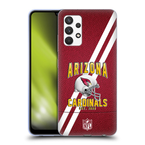 NFL Arizona Cardinals Logo Art Football Stripes Soft Gel Case for Samsung Galaxy A32 (2021)