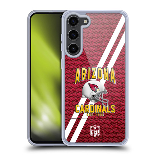 NFL Arizona Cardinals Logo Art Football Stripes Soft Gel Case for Samsung Galaxy S23+ 5G