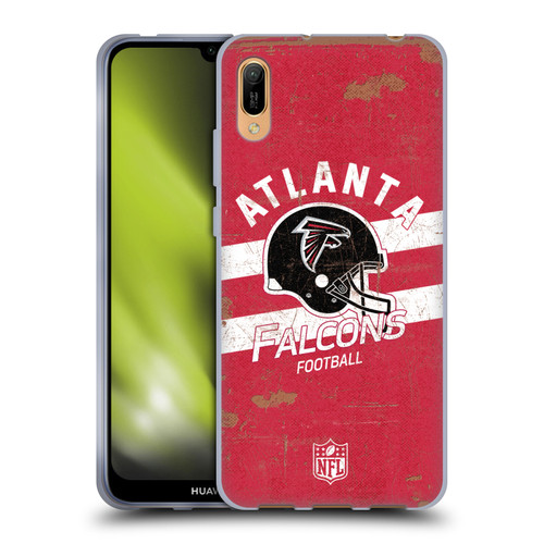 NFL Atlanta Falcons Logo Art Helmet Distressed Soft Gel Case for Huawei Y6 Pro (2019)