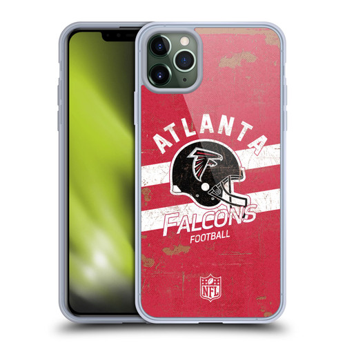 NFL Atlanta Falcons Logo Art Helmet Distressed Soft Gel Case for Apple iPhone 11 Pro Max