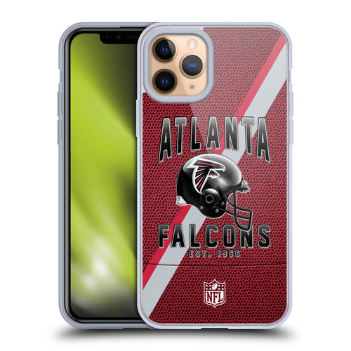 NFL Atlanta Falcons Logo Art Football Stripes Soft Gel Case for Apple iPhone 11 Pro