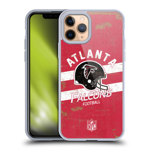 NFL Atlanta Falcons Logo Art Helmet Distressed Soft Gel Case for Apple iPhone 11 Pro