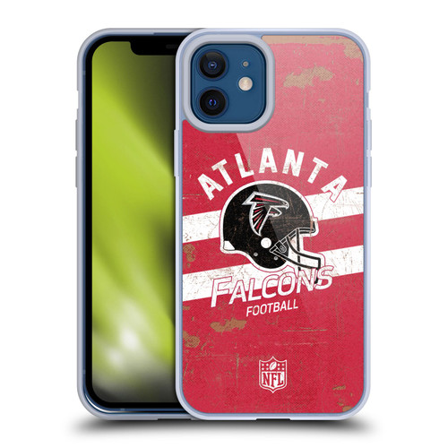 NFL Atlanta Falcons Logo Art Helmet Distressed Soft Gel Case for Apple iPhone 12 / iPhone 12 Pro