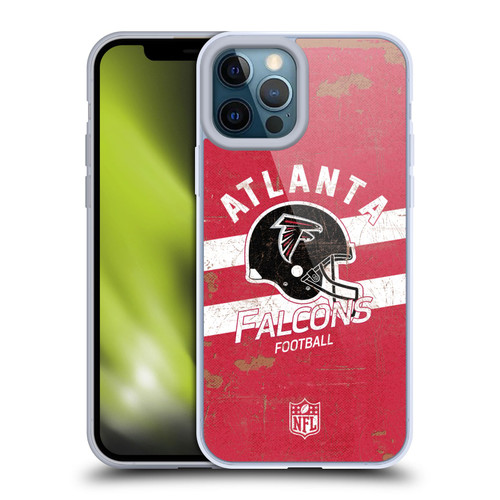 NFL Atlanta Falcons Logo Art Helmet Distressed Soft Gel Case for Apple iPhone 12 Pro Max