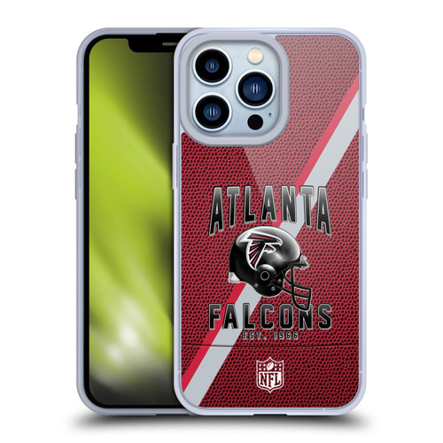 NFL Atlanta Falcons Logo Art Football Stripes Soft Gel Case for Apple iPhone 13 Pro