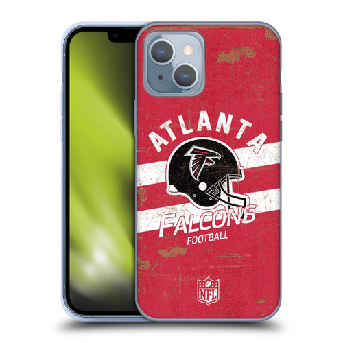NFL Atlanta Falcons Logo Art Helmet Distressed Soft Gel Case for Apple iPhone 14