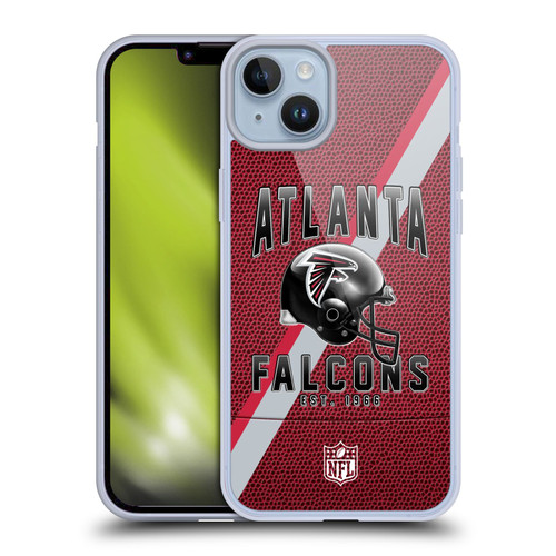 NFL Atlanta Falcons Logo Art Football Stripes Soft Gel Case for Apple iPhone 14 Plus