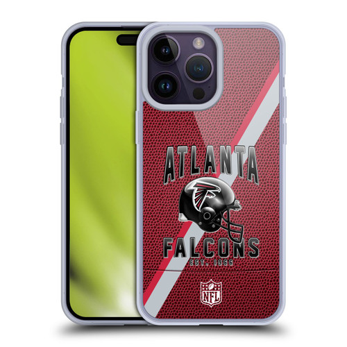 NFL Atlanta Falcons Logo Art Football Stripes Soft Gel Case for Apple iPhone 14 Pro Max