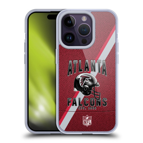 NFL Atlanta Falcons Logo Art Football Stripes Soft Gel Case for Apple iPhone 14 Pro