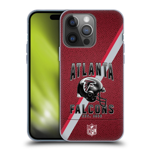 NFL Atlanta Falcons Logo Art Football Stripes Soft Gel Case for Apple iPhone 14 Pro