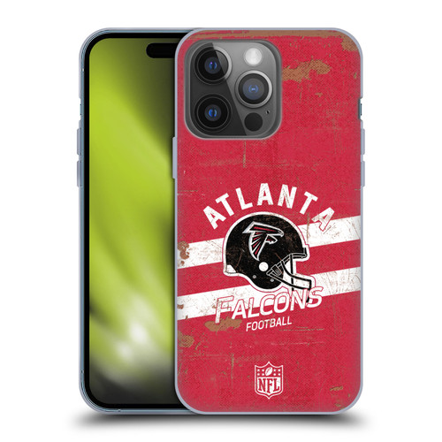 NFL Atlanta Falcons Logo Art Helmet Distressed Soft Gel Case for Apple iPhone 14 Pro