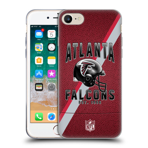 NFL Atlanta Falcons Logo Art Football Stripes Soft Gel Case for Apple iPhone 7 / 8 / SE 2020 & 2022