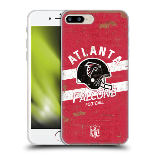 NFL Atlanta Falcons Logo Art Helmet Distressed Soft Gel Case for Apple iPhone 7 Plus / iPhone 8 Plus