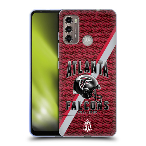 NFL Atlanta Falcons Logo Art Football Stripes Soft Gel Case for Motorola Moto G60 / Moto G40 Fusion
