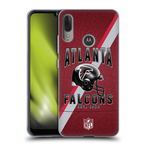 NFL Atlanta Falcons Logo Art Football Stripes Soft Gel Case for Motorola Moto E6 Plus