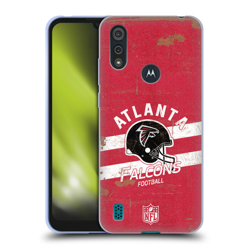 NFL Atlanta Falcons Logo Art Helmet Distressed Soft Gel Case for Motorola Moto E6s (2020)