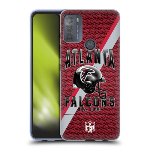 NFL Atlanta Falcons Logo Art Football Stripes Soft Gel Case for Motorola Moto G50