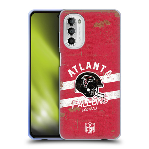 NFL Atlanta Falcons Logo Art Helmet Distressed Soft Gel Case for Motorola Moto G52