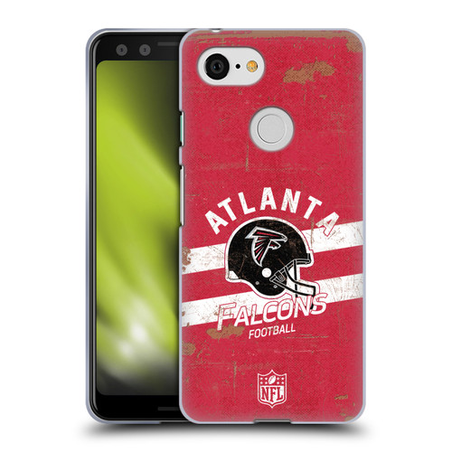 NFL Atlanta Falcons Logo Art Helmet Distressed Soft Gel Case for Google Pixel 3