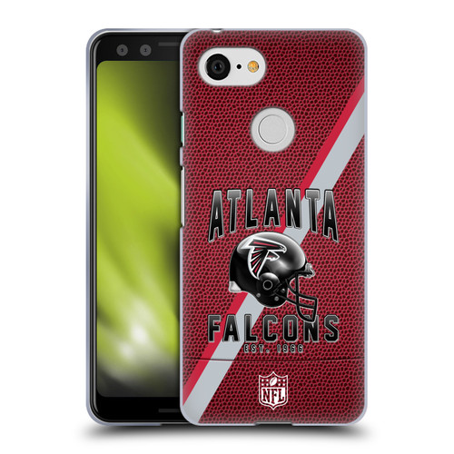 NFL Atlanta Falcons Logo Art Football Stripes Soft Gel Case for Google Pixel 3