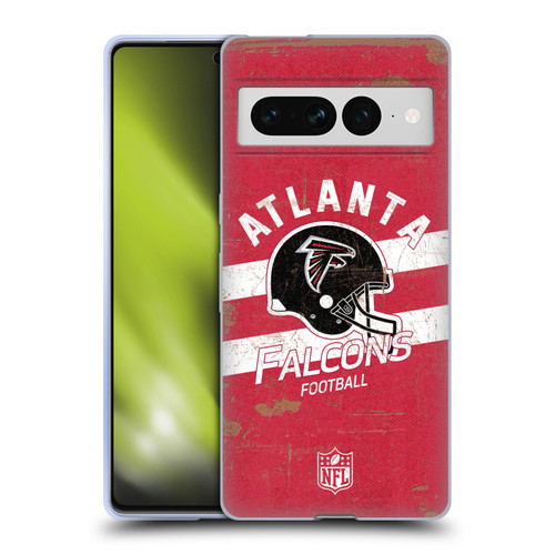 NFL Atlanta Falcons Logo Art Helmet Distressed Soft Gel Case for Google Pixel 7 Pro