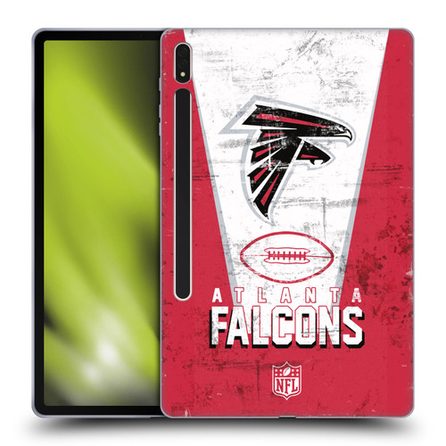 NFL Atlanta Falcons Logo Art Banner Soft Gel Case for Samsung Galaxy Tab S8 Plus