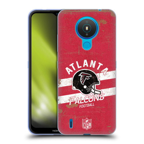 NFL Atlanta Falcons Logo Art Helmet Distressed Soft Gel Case for Nokia 1.4