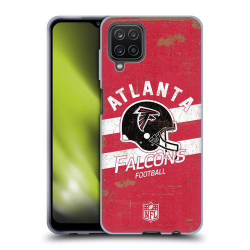 NFL Atlanta Falcons Logo Art Helmet Distressed Soft Gel Case for Samsung Galaxy A12 (2020)