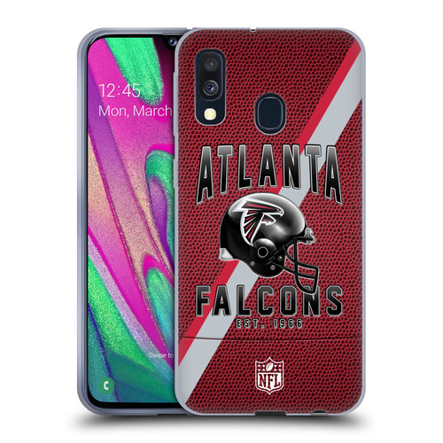 NFL Atlanta Falcons Logo Art Football Stripes Soft Gel Case for Samsung Galaxy A40 (2019)