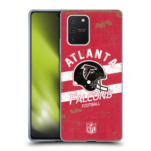NFL Atlanta Falcons Logo Art Helmet Distressed Soft Gel Case for Samsung Galaxy S10 Lite
