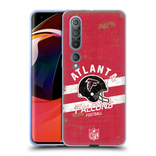NFL Atlanta Falcons Logo Art Helmet Distressed Soft Gel Case for Xiaomi Mi 10 5G / Mi 10 Pro 5G
