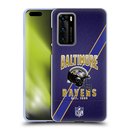 NFL Baltimore Ravens Logo Art Football Stripes Soft Gel Case for Huawei P40 5G