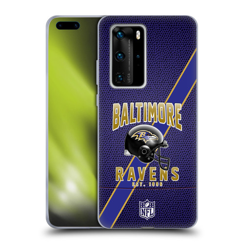 NFL Baltimore Ravens Logo Art Football Stripes Soft Gel Case for Huawei P40 Pro / P40 Pro Plus 5G
