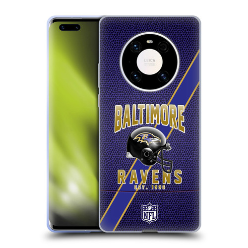 NFL Baltimore Ravens Logo Art Football Stripes Soft Gel Case for Huawei Mate 40 Pro 5G