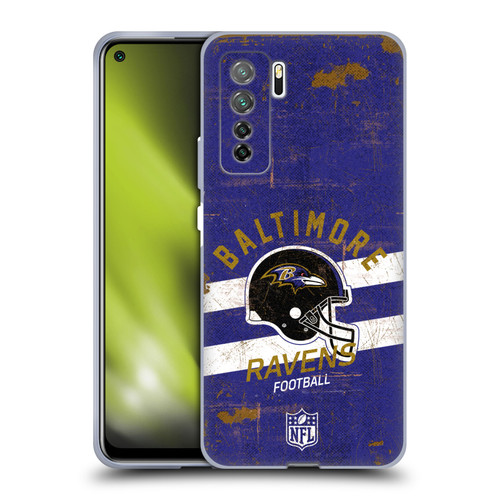 NFL Baltimore Ravens Logo Art Helmet Distressed Soft Gel Case for Huawei Nova 7 SE/P40 Lite 5G