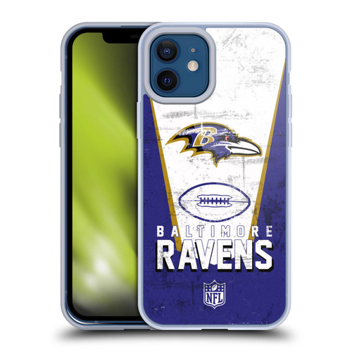 NFL Baltimore Ravens Logo Art Banner Soft Gel Case for Apple iPhone 12 / iPhone 12 Pro
