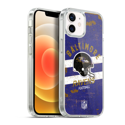 NFL Baltimore Ravens Logo Art Helmet Distressed Soft Gel Case for Apple iPhone 12 / iPhone 12 Pro & MagSafe