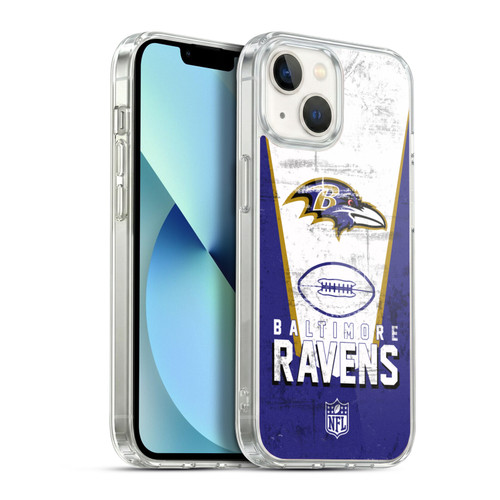 NFL Baltimore Ravens Logo Art Banner Soft Gel Case for Apple iPhone 13