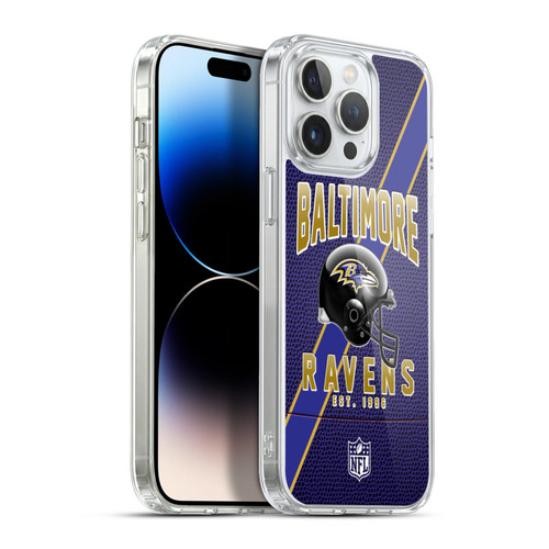 NFL Baltimore Ravens Logo Art Football Stripes Soft Gel Case for Apple iPhone 13 Pro Max & MagSafe