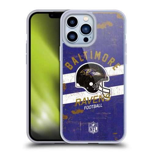 NFL Baltimore Ravens Logo Art Helmet Distressed Soft Gel Case for Apple iPhone 13 Pro Max