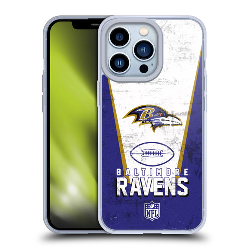 NFL Baltimore Ravens Logo Art Banner Soft Gel Case for Apple iPhone 13 Pro