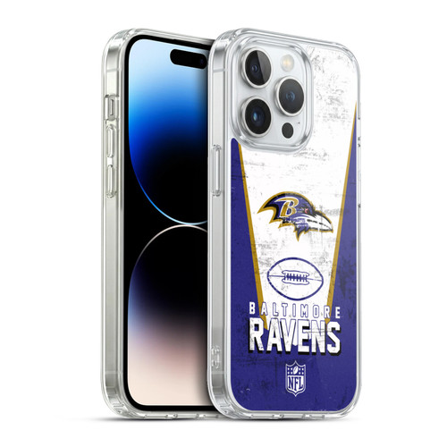 NFL Baltimore Ravens Logo Art Banner Soft Gel Case for Apple iPhone 13 Pro & MagSafe