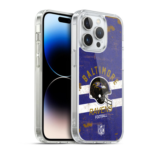 NFL Baltimore Ravens Logo Art Helmet Distressed Soft Gel Case for Apple iPhone 13 Pro & MagSafe