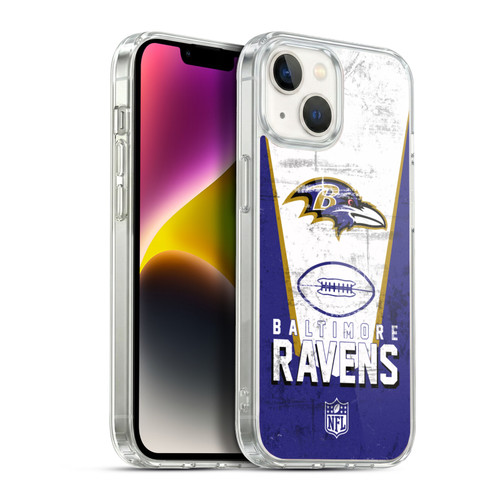 NFL Baltimore Ravens Logo Art Banner Soft Gel Case for Apple iPhone 14