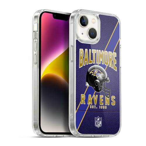 NFL Baltimore Ravens Logo Art Football Stripes Soft Gel Case for Apple iPhone 14