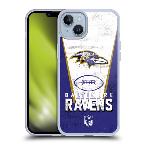 NFL Baltimore Ravens Logo Art Banner Soft Gel Case for Apple iPhone 14 Plus