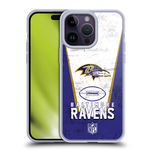 NFL Baltimore Ravens Logo Art Banner Soft Gel Case for Apple iPhone 14 Pro Max