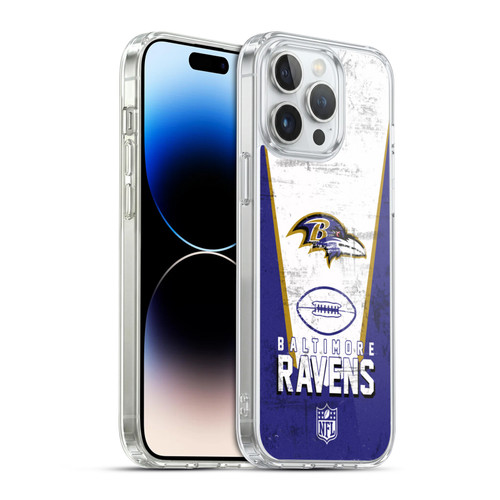 NFL Baltimore Ravens Logo Art Banner Soft Gel Case for Apple iPhone 14 Pro Max & MagSafe
